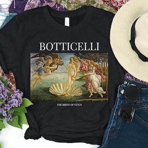 The Birth of Venus Shirt Italian Renaissance Art History Tee, Sandro Botticelli Artsy Aesthetic Vintage Art Shirt Famous Light Dark Academia