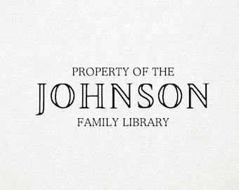 May include: Black and white text on a white background that reads "PROPERTY OF THE JOHNSON FAMILY LIBRARY".