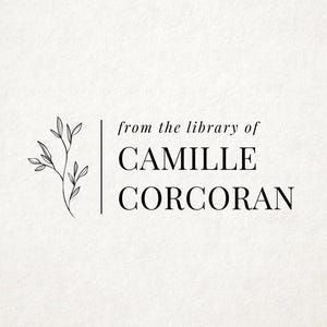 Leaf Minimal Personalized Book Stamp | From the library of | Ex Libris | This book belongs to | Book lover gift | Plant lover gift