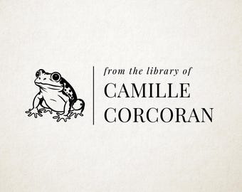 Custom Personalized Frog Toad Book Lover Gift, Custom From the Library of / Ex Libris Book Stamp Custom Self-Inking Stamp, Gift for reader