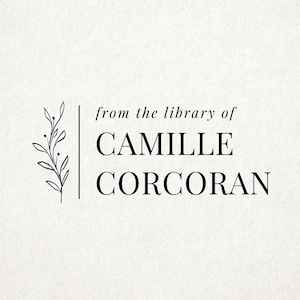 Leaf Minimal Personalized Book Stamp | From the library of | Ex Libris | This book belongs to | Book lover gift | Plant lover gift