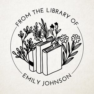 Custom Book Embosser, Library Stamp, Book Stamp, Self Inking, From the Library Of Stamp, Book Lover Gift,  Ex Libris Personalized Gift