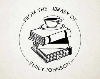 Custom Book Embosser, Library Stamp, Book Stamp, Self Inking, From the Library Of Stamp, Book Lover Gift,  Ex Libris Personalized Gift
