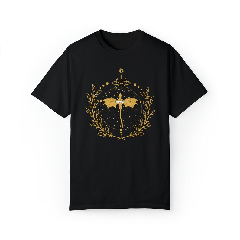 Comfort Colors Celestial Dragons shirt, Fantasy Book Tee, Fantasy Reader Gift, Bookish Gift, Dragon Rider, Romance Reader Gift, Booktok Black