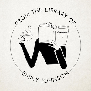 Custom Book Embosser, Library Stamp, Book Stamp, Self Inking, From the Library Of Stamp, Book Lover Gift,  Ex Libris Personalized Gift