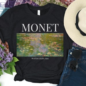 Monet Water Lilies Shirt Art Gift Painting Collage Aesthetic Clothing Renaissance T Shirt Light Dark Academia Art Teacher History Tee Artist