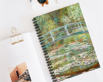 Monet Water Lilies Spiral Notebook Impressionist Journal Famous Artists Diary Gift for Fine Art Major Artsy Aesthetic Notes School Supplies