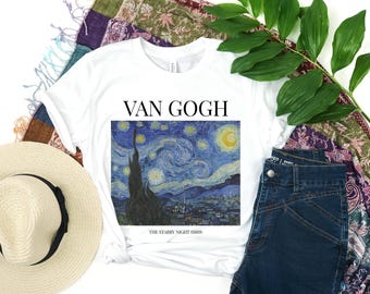 Van Gogh Shirt Starry Night Gifts Painting Collage Aesthetic Clothing Renaissance T Shirt Dark Academia Art History Tee Artist painting