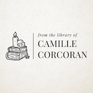 Skull Library Stamp, Ex Libris, Book Stamp, Self Inking, From the Library Of Stamp, Book Lover Gift, Custom Library Stamp, Personalized Gift