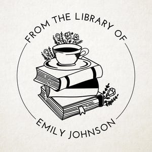 Custom Book Embosser, Library Stamp, Book Stamp, Self Inking, From the Library Of Stamp, Book Lover Gift,  Ex Libris Personalized Gift