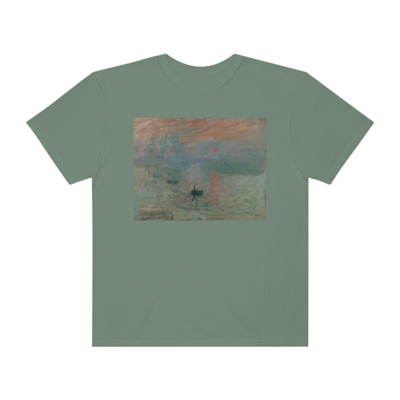 Comfort Colors Monet Impression Sunrise Shirt Gifts Painting Collage Aesthetic Clothing Shirts Light Dark Academia Art History Tee Artist Moss