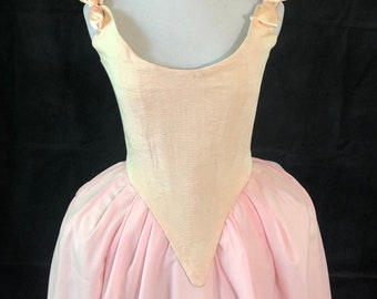 Peach Pink 18th Century Stays / Corset / Boned Bodies / Bodice