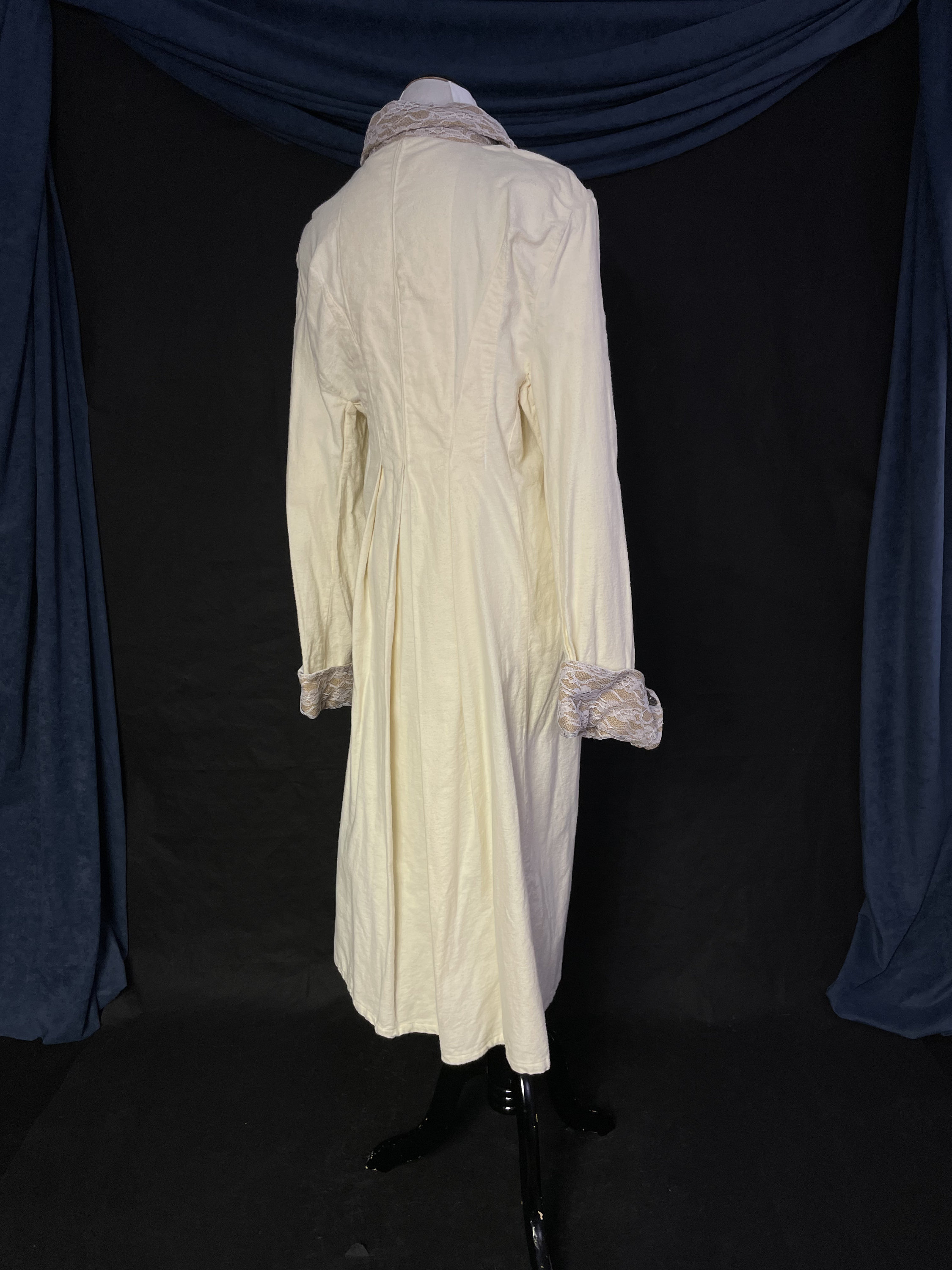 Edwardian (early 1900's) Flannel Coat Jacket With Burlap and Lace Trim