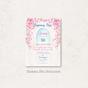 Mamma Mia Geburtstagseinladung Vorlage | Aquarell Blumen | Sofort Download, Templett, bedruckbar