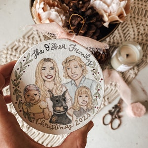 Custom Watercolor Family Ornament: Personalized Christmas Keepsake