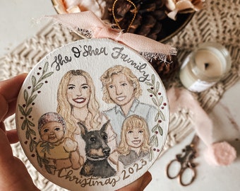 Hand-painted Family Portrait Ornament Christmas Keepsake