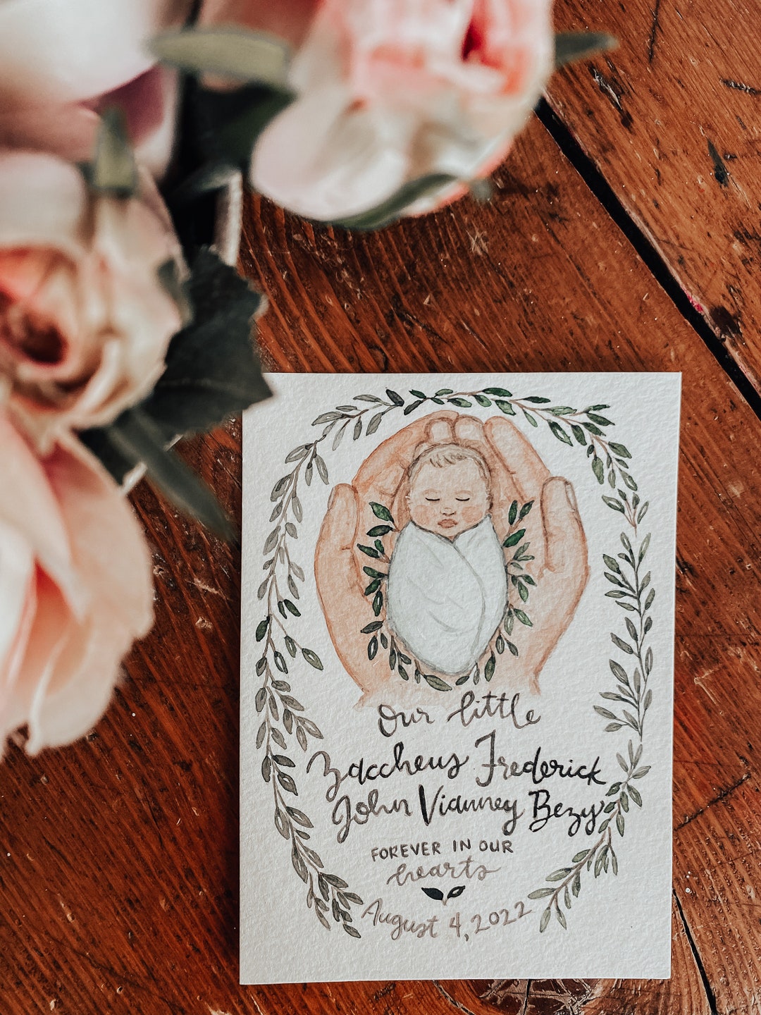 Custom Watercolor Miscarriage Painting Child Loss Memorial Gift Etsy