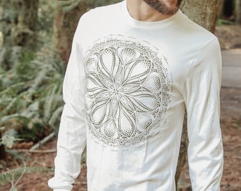 GAIA - Bio Baumwolle Unisex Langarm T-Shirt / Bio-Baumwolle / Erde Shirt / Heilige Geometrie / Natur / Planet / Gaia / Erde Shirt