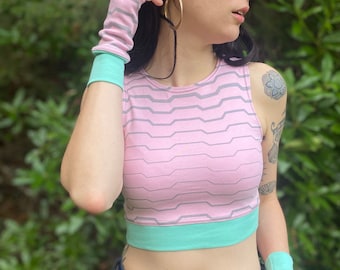 The Omni-Crop - Organic Cotton Crop Top / Women's tank / Yoga Wear / Dance wear / Sacred Geometry Clothing / Geometric / Festival