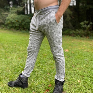 Geo Joggers - Pantaloni Activewear unisex in cotone organico / Yoga e fitness da donna / Abbigliamento da casa / Geometria sacra / Felpe geometriche / Festival