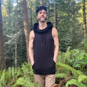 The Portal Tank - Bio Baumwolle Unisex Geometrisch Ärmelloser Hoodie / Sacred Geometry Kapuzenpanzer Top / Herren / Damen Tank Top / Ninja