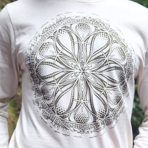 GAIA Organic Cotton Unisex Long Sleeve T Shirt / Organic cotton / earth shirt / Sacred Geometry / Natural / planet / Gaia / Earth shirt image 8