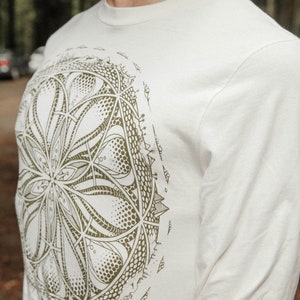 GAIA Organic Cotton Unisex Long Sleeve T Shirt / Organic cotton / earth shirt / Sacred Geometry / Natural / planet / Gaia / Earth shirt image 3