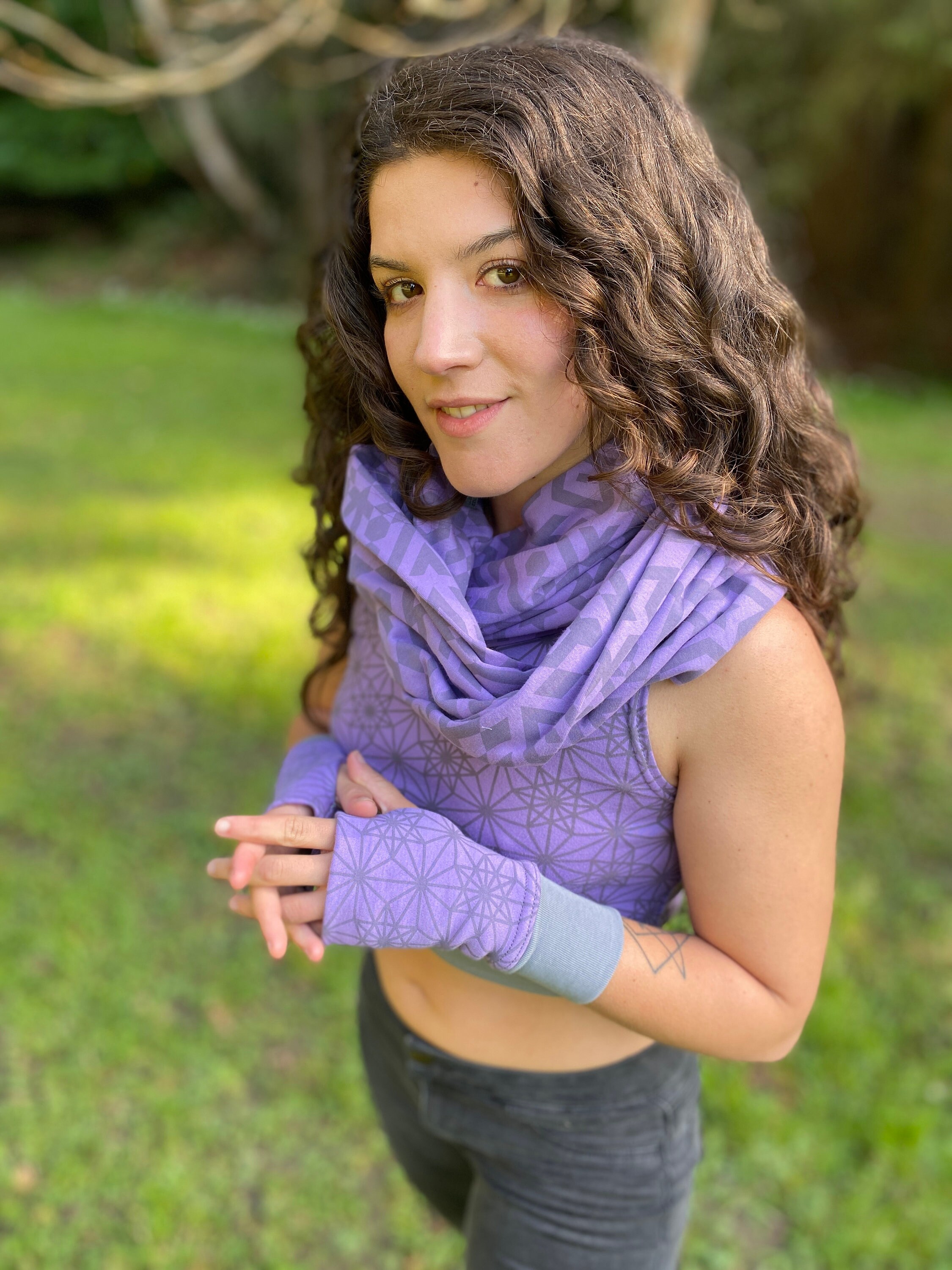 Organic Cotton Infinity Scarf / Sacred Geometry Festival