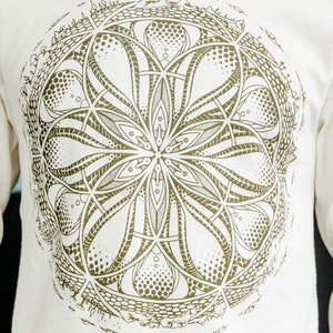 GAIA Organic Cotton Unisex Long Sleeve T Shirt / Organic cotton / earth shirt / Sacred Geometry / Natural / planet / Gaia / Earth shirt image 2