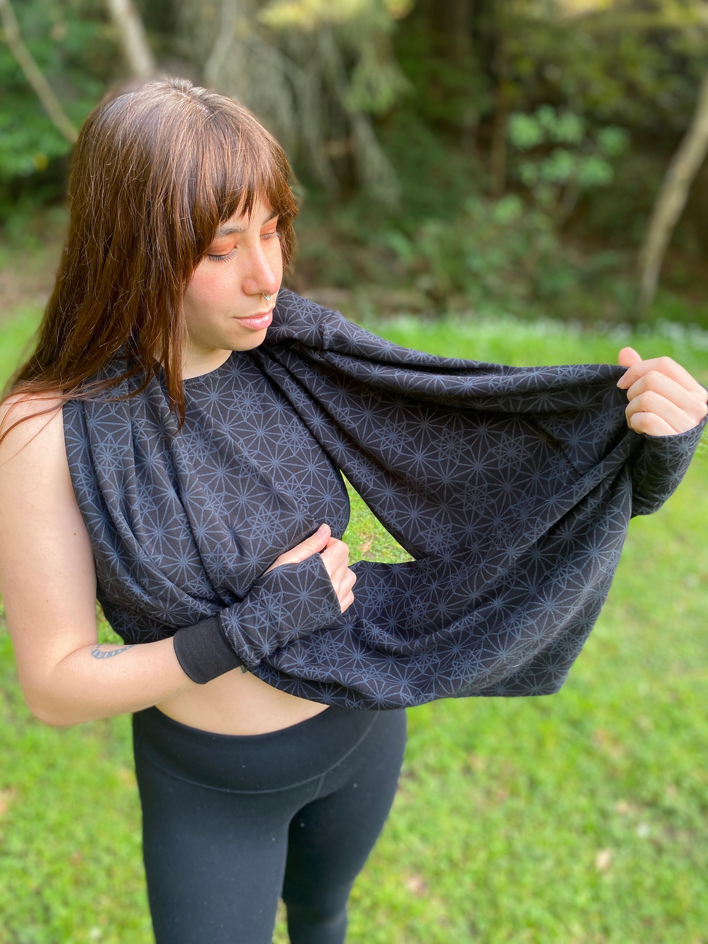 Organic Cotton Infinity Scarf / Sacred Geometry Clothing