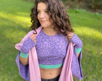 The Omni-Crop - Organic Cotton Crop Top / Women's tank / Yoga Wear / Dance wear / Sacred Geometry Clothing / Geometric / Festival / Rave