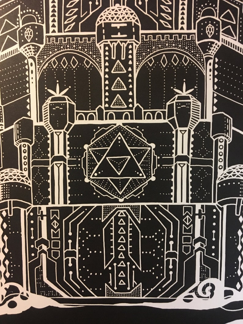 The Vimana Art Print / Sci Fi Spaceship / Sacred Geometry Art / Pyramids / Visionary / Sci-fi Wall Art / Geometric / Fantasy / Sky Castle image 5