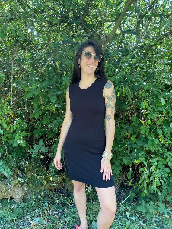 Sleeveless Side Panel Black Dress / Organic Cotton Sleeveless Dress w/ Pockets / Sacred Geometry / Geometric / Women's Dance Dress / Sleeveless Side Panel Black Dress / Organic Cotton Sleeveless Dress w/ Pockets / Sacred Geometry / Geometric / Women's Dance Dress /