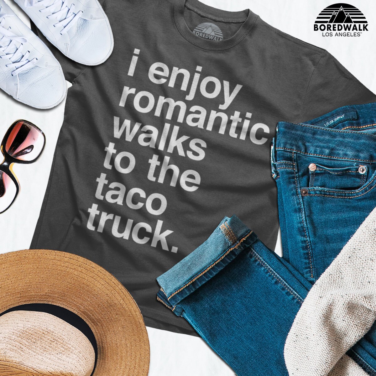 I Enjoy Romantic Walks to the Taco Truck Shirt Funny Taco | Etsy