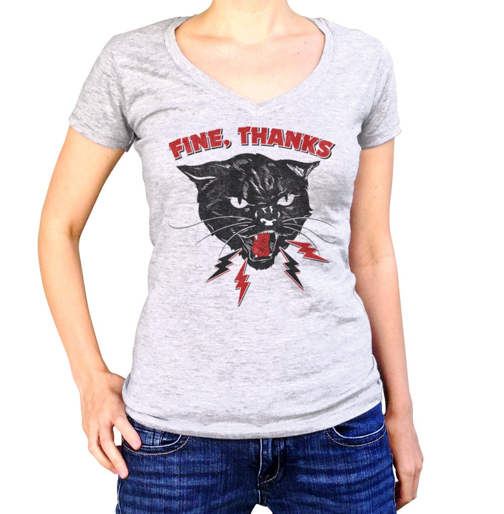 Fine Thanks Shirt Funny Sarcastic Cat 