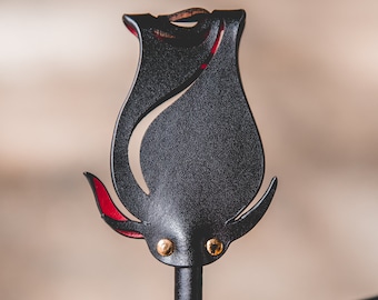 Luxury Hand-Crafted Italian Leather Rose-shaped Whip Riding Crop