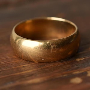 1910s 18K Antique Extra Wide Heavy Wedding Band in Yellow Gold