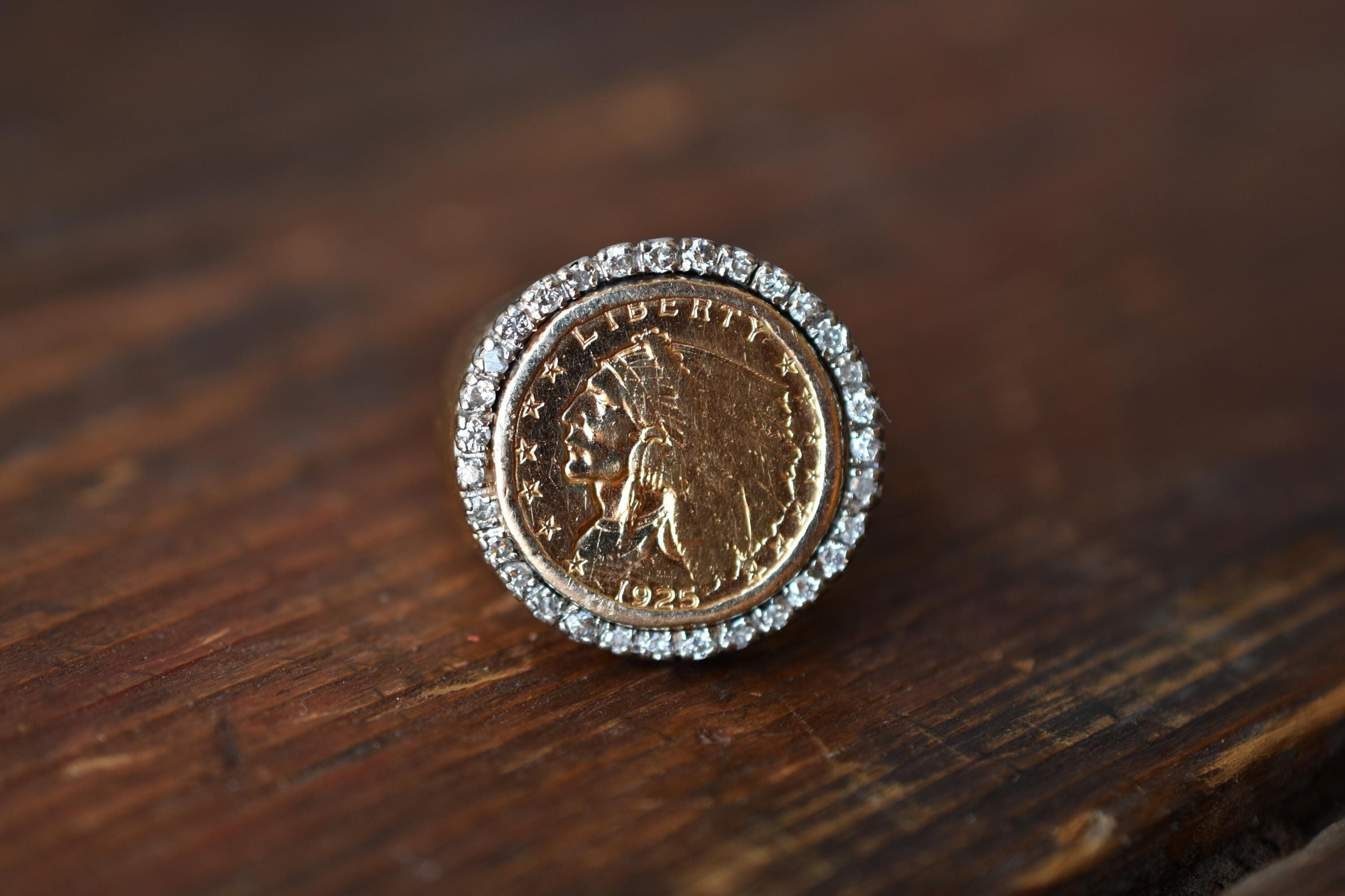 Dos Pesos Gold Coin Ring - Etsy Canada
