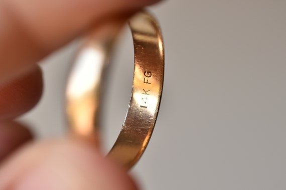 1980s 14K Vintage Solid Simple Wedding Band Ring … - image 3