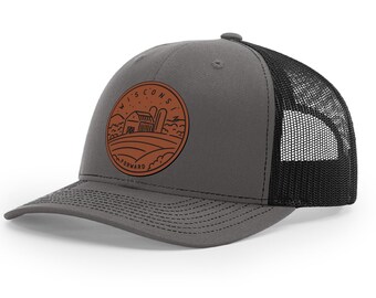 Wisconsin Hat | Leather Patch Hat | Trucker Hat