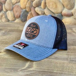 Custom Hat | Custom Trucker Leather Patch Hat | Personalized Hat | Logo Patch | Custom Logo Hat |