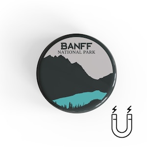 Banff National Park Magnet | Button Magnet | Fridge Magnet | Kitchen Magnet | Refrigerator Magnet