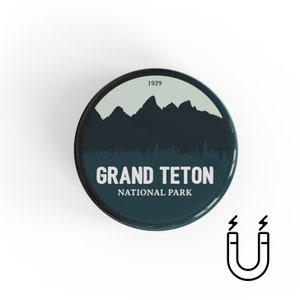 Grand Teton National Park Magnet | Button Magnet | Fridge Magnet | Kitchen Magnet | Refrigerator Magnet