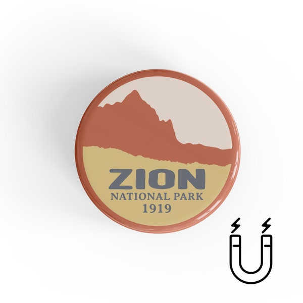 Zion National Park Magnet | Button Magnet | Fridge Magnet | Kitchen Magnet | Refrigerator Magnet