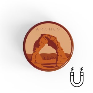 Arches National Park Button Magnet: Utah Travel Souvenir