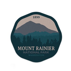Mount Rainier National Park Sticker | Multiple Sizes | Bumper Sticker | Water Bottle | Travel | Laptop | Waterproof