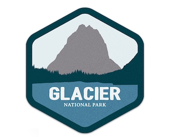 Glacier National Park Sticker | Multiple Sizes | Bumper Sticker | Water Bottle | Travel | Laptop | Waterproof