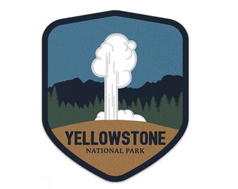 Yellowstone National Park Sticker | Multiple Sizes | Bumper Sticker | Water Bottle | Travel | Laptop | Waterproof