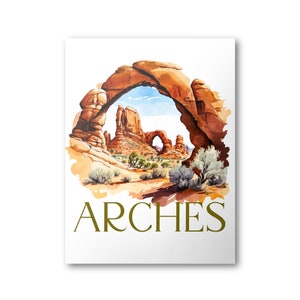 Arches National Park Poster | Watercolor National Park Poster | National Park Print | Vintage Poster | Wall Art | Home Decor