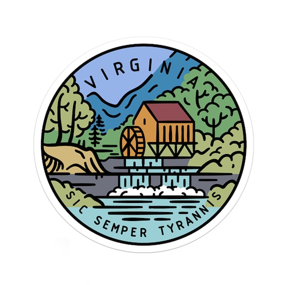 Virginia Sticker | Virginia Decal | Multiple Sizes | Bumper Sticker | Water Bottle | Travel | Laptop | Waterproof